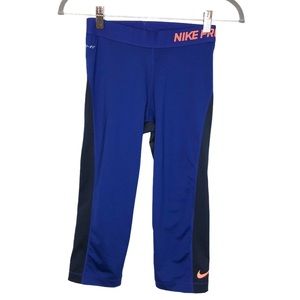 Nike Pro Cropped Navy and Blue Legging